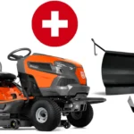 Husqvarna Rasentraktor TC 238TX Winterpaket mit Schneeschild, Gummileiste, Gewicht und Schneeketten – Modell 2023